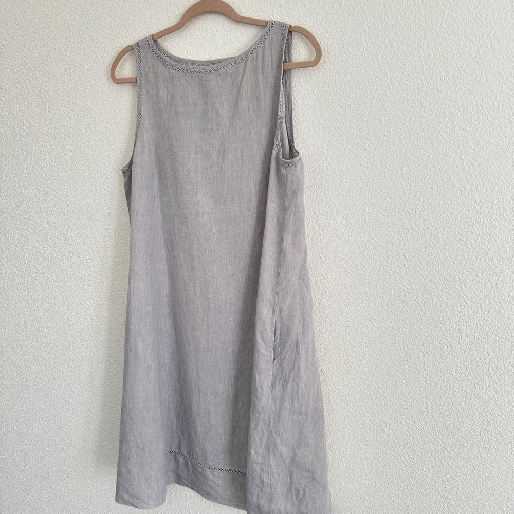 J. Jill 100% Linen grey dress Medium - Picture 3 of 14